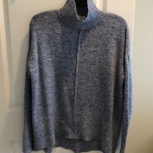 Blue heather mock T sweater
